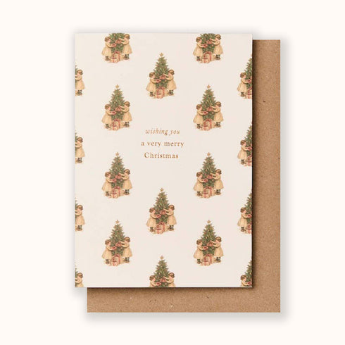 Vintage Tree Christmas Greetings Card